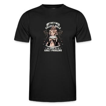 Poupée de collection Poupée en porcelaine Antique - T-shirt sport Homme - noir - Devant - AI Model Male 178 dark (178cm)