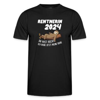 Rentnerin 2024 Faultier Rentnerin Geschenk - Männer Funktions-T-Shirt - Schwarz - Vorne - AI Model Male 178 dark (178cm)