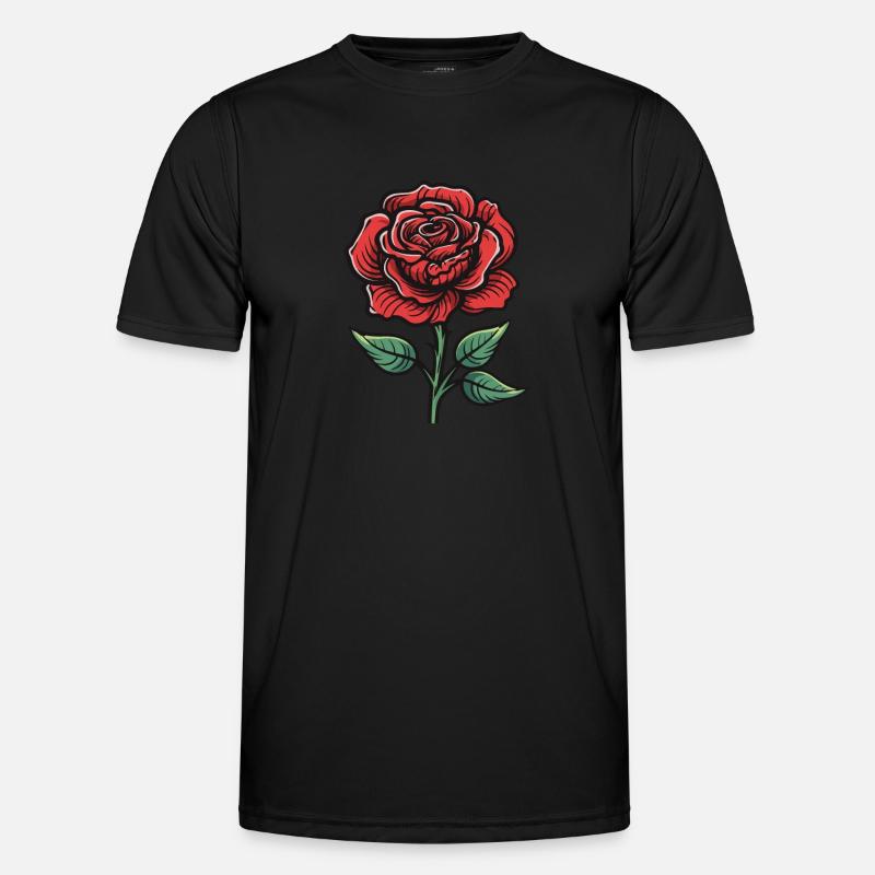 Rose Blume Liebe - Männer Funktions-T-Shirt - Schwarz