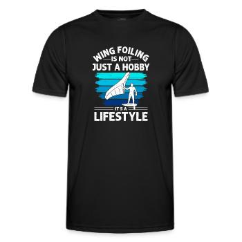 Wingsurfing Foil Wing Wing Boarding Wing Foiling - Männer Funktions-T-Shirt - Schwarz - Vorne - AI Model Male 178 dark (178cm)
