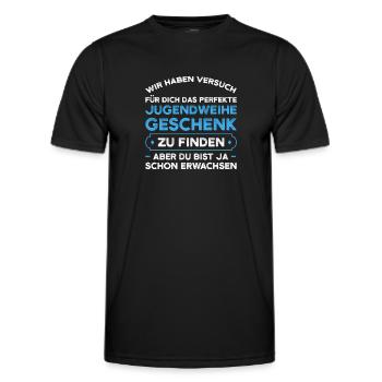 Jugendweihe Jugend Erwachsen Werden Geschenk - Männer Funktions-T-Shirt - Schwarz - Vorne - AI Model Male 178 dark (178cm)