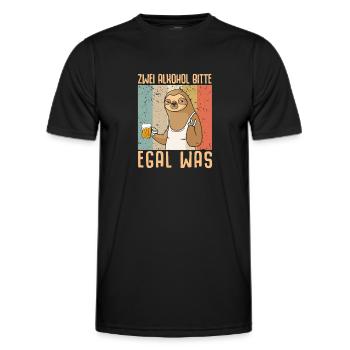 Two alcohols please no matter what - Men's Functional T-Shirt - black - Front - AI Model Male 178 dark (178cm)