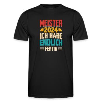 Meister 2024 Geschenk Meisterprüfung bestanden - Männer Funktions-T-Shirt - Schwarz - Vorne - AI Model Male 178 dark (178cm)