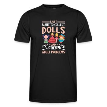 Poupée de collection Poupée en porcelaine Antique - T-shirt sport Homme - noir - Devant - AI Model Male 178 dark (178cm)