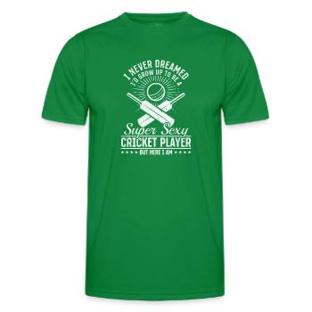 Jeu de cricket - Super Sexy Cricket Playe - T-shirt sport Homme - vert - Devant - AI Model Male 178 dark (178cm)
