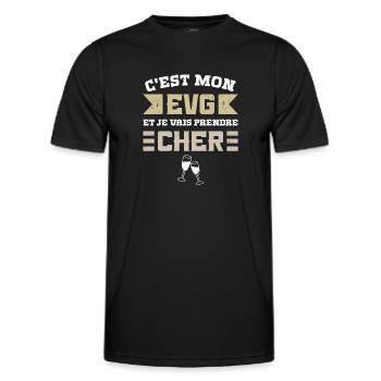 C'EST MON EVG ET JE VAIS PRENDRE CHER Humour EVG - T-shirt sport Homme - noir - Devant - AI Model Male 178 dark (178cm)