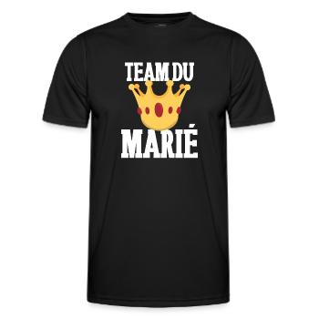 Team du Futur marié idée Cadeau Humour EVG - T-shirt sport Homme - noir - Devant - AI Model Male 178 dark (178cm)