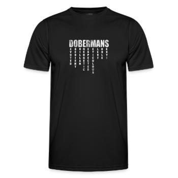 Doberman - Men's Functional T-Shirt - black - Front - AI Model Male 178 dark (178cm)