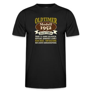 72. Geburtstag Oldtimer Modell 1952 72 Jahre - Männer Funktions-T-Shirt - Schwarz - Vorne - AI Model Male 178 dark (178cm)