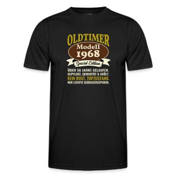 56th Birthday Classic Car Model 1968 56 Years - Men's Functional T-Shirt - black - Front - AI Model Male 178 dark (178cm)