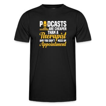 Podcaster Podcast - T-shirt sport Homme - noir - Devant - AI Model Male 178 dark (178cm)
