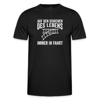 Model Railroad Model Train Train Railroad Railroad Railroad Railroad Model Train Model Train Model T - Men's Functional T-Shirt - black - Front - AI Model Male 178 dark (178cm)