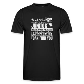 Don't Mess With A Janitor - Funny Janitor - Men's Functional T-Shirt - black - Front - AI Model Male 178 dark (178cm)
