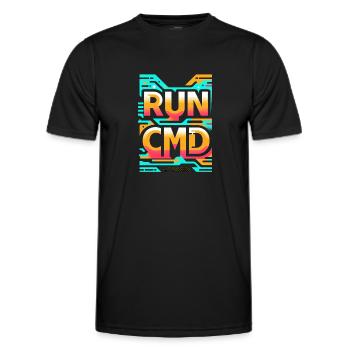 Exécutez Cmd 34 - T-shirt sport Homme - noir - Devant - AI Model Male 178 dark (178cm)