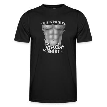 C’est ma chemise de concierge sexy - concierge drôle - T-shirt sport Homme - noir - Devant - AI Model Male 178 dark (178cm)