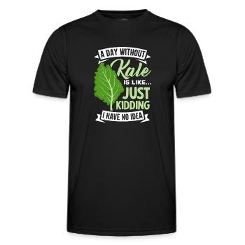 Véganisme végétarien au chou frisé - T-shirt sport Homme - noir - Devant - AI Model Male 178 dark (178cm)