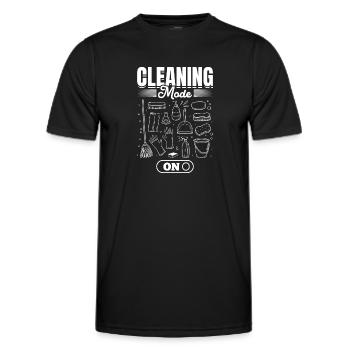 Housekeeper Janitor - Cleaning Mode On - Men's Functional T-Shirt - black - Front - AI Model Male 178 dark (178cm)