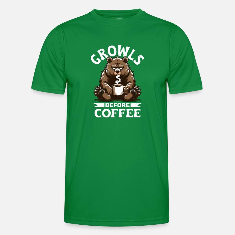Grumpy Bear With Coffee Morning Mood Men's Functional T-Shirt