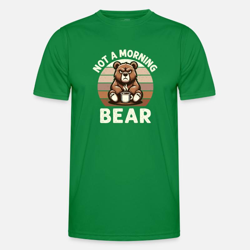 Grumpy Bear With Coffee Morning Mood Men's Functional T-Shirt