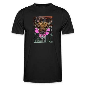 Schottisches Hochlandrind Bauernhof Landwirt - Männer Funktions-T-Shirt - Schwarz - Vorne - AI Model Male 178 dark (178cm)