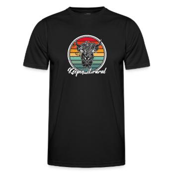 Landwirtschaft Rind Hochlandrind Kuh Bauer - Männer Funktions-T-Shirt - Schwarz - Vorne - AI Model Male 178 dark (178cm)