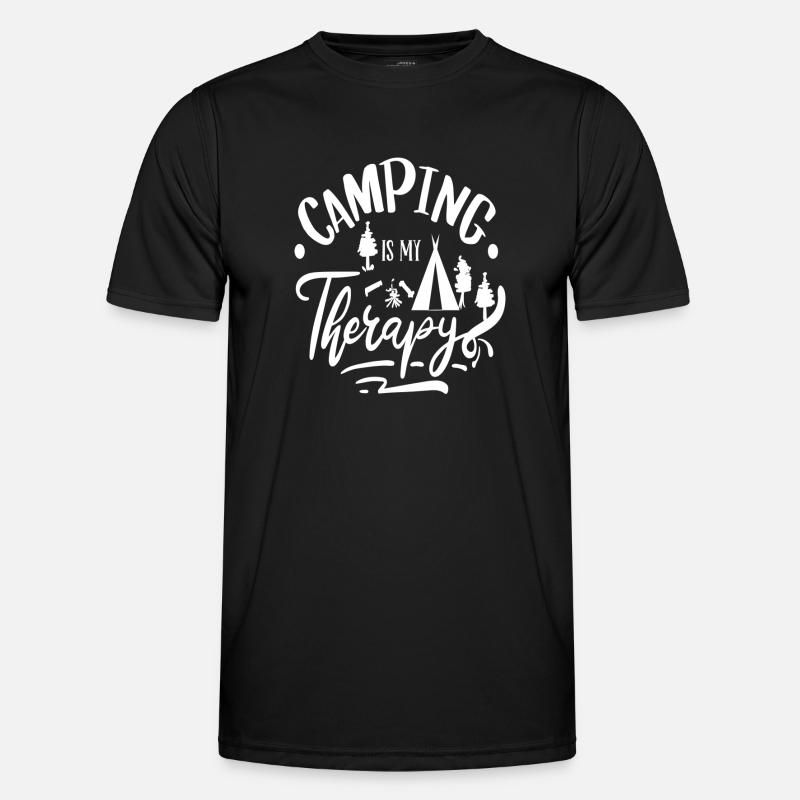 Camping is my Therapy - Men's Functional T-Shirt - black