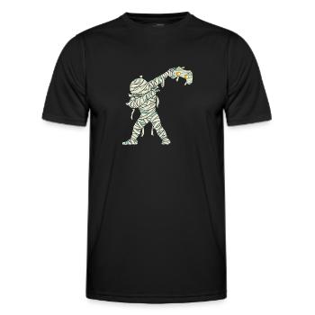 Halloween Dabbing Mummy Gamer - Männer Funktions-T-Shirt - Schwarz - Vorne - AI Model Male 178 dark (178cm)
