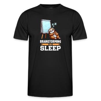Bureau Humour Affaires Bureau à domicile Paresseux - T-shirt sport Homme - noir - Devant - AI Model Male 178 dark (178cm)