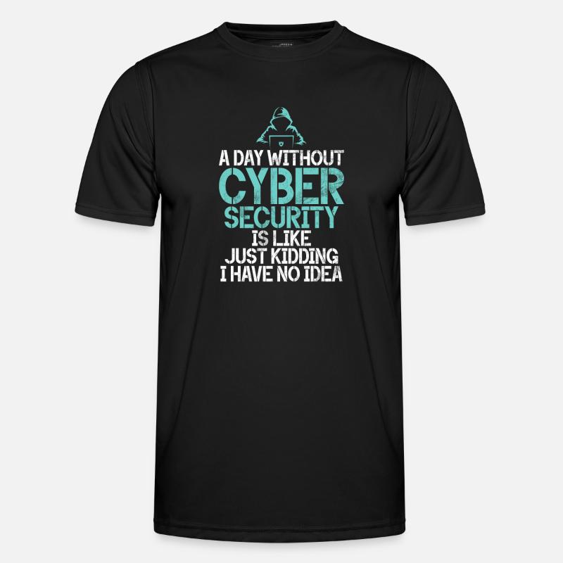 Cyber-sicherheits-hacker-hacking - Männer Funktions-T-Shirt - Schwarz