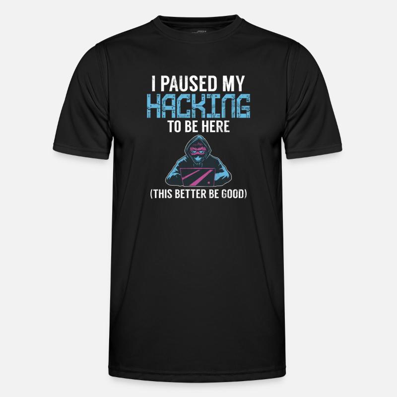Cyber-sicherheits-hacker-hacking - Männer Funktions-T-Shirt - Schwarz