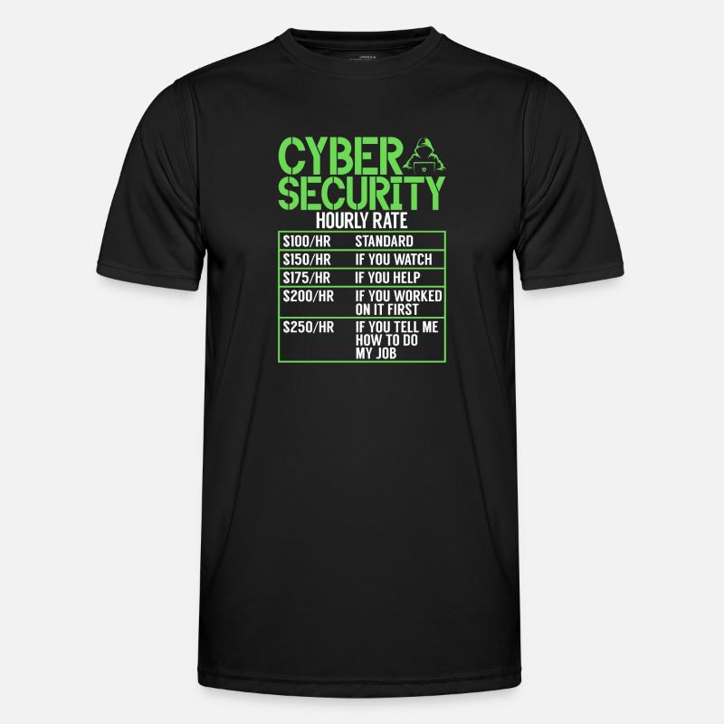 Cyber-sicherheits-hacker-hacking - Männer Funktions-T-Shirt - Schwarz