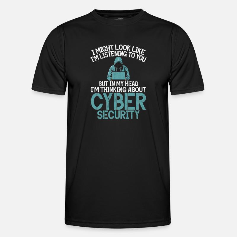 Cyber-sicherheits-hacker-hacking - Männer Funktions-T-Shirt - Schwarz
