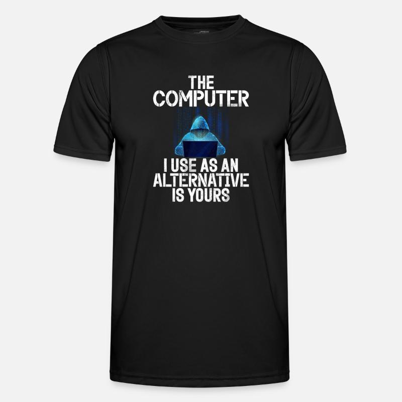 Cyber-sicherheits-hacker-hacking - Männer Funktions-T-Shirt - Schwarz
