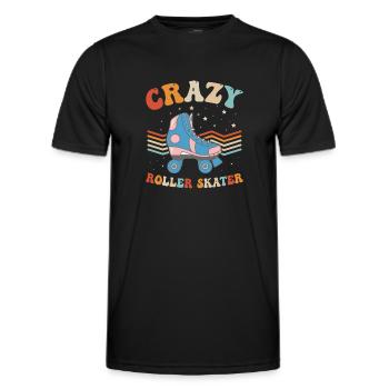 Roller Skates Roller Skating - Crazy Roller Skater - Männer Funktions-T-Shirt - Schwarz - Vorne - AI Model Male 178 dark (178cm)