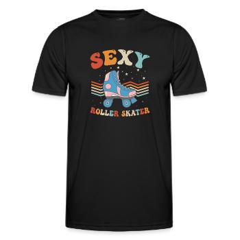 Roller Skates Roller Skating Sexy Roller Skater - Männer Funktions-T-Shirt - Schwarz - Vorne - AI Model Male 178 dark (178cm)