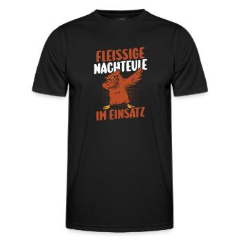 Fleißige Nachteule Nachtschicht - Männer Funktions-T-Shirt - Schwarz - Vorne - AI Model Male 178 dark (178cm)