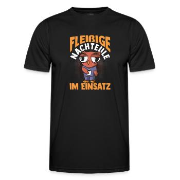 Kaffee Fleißige Nachteule Nachtschicht - Männer Funktions-T-Shirt - Schwarz - Vorne - AI Model Male 178 dark (178cm)