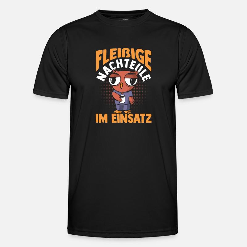Kaffee Fleißige Nachteule Nachtschicht Männer Funktions-T-Shirt