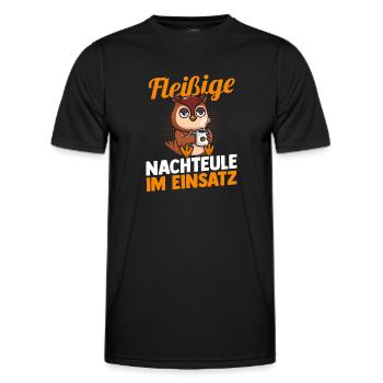 Kaffee Fleißige Nachteule Nachtschicht - Männer Funktions-T-Shirt - Schwarz - Vorne - AI Model Male 178 dark (178cm)