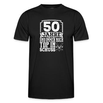 50 Jahre und immer noch top in Schuss - Männer Funktions-T-Shirt - Schwarz - Vorne - AI Model Male 178 dark (178cm)