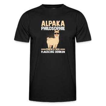 Alpaka - Männer Funktions-T-Shirt - Schwarz - Vorne - AI Model Male 178 dark (178cm)