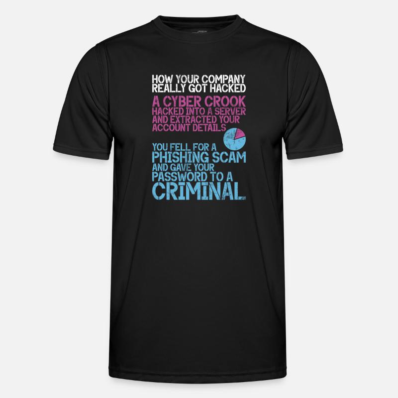 Cyber-sicherheits-hacker-hacking - Männer Funktions-T-Shirt - Schwarz