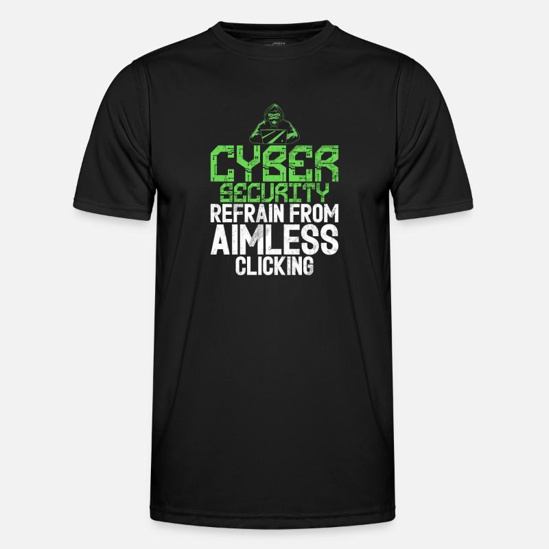 Cyber-sicherheits-hacker-hacking - Männer Funktions-T-Shirt - Schwarz