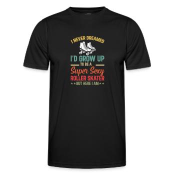 Roller Skates Roller Skater - Super Sexy Roller Sk - Men's Functional T-Shirt - black - Front - AI Model Male 178 dark (178cm)