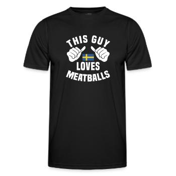 Boulettes de viande suédoises S - T-shirt sport Homme - noir - Devant - AI Model Male 178 dark (178cm)