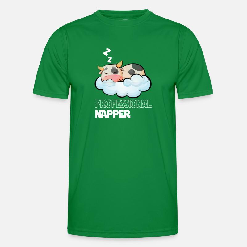 Professinonal Napper Cow Sleeping Late Riser Men's Functional T-Shirt