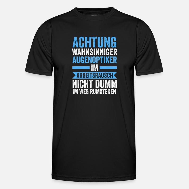 Optiker Beruf Sehschärfe Geschenk - Männer Funktions-T-Shirt - Schwarz