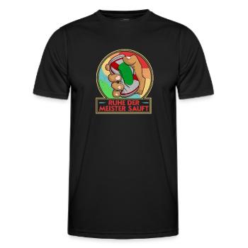 Saufen Biertrinker Bierdose Dosenbier Kistenlauf - Männer Funktions-T-Shirt - Schwarz - Vorne - AI Model Male 178 dark (178cm)