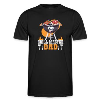 Grillmaster Dad BBQ Grill Grilling Barbecue Smoker - Men's Functional T-Shirt - black - Front - AI Model Male 178 dark (178cm)