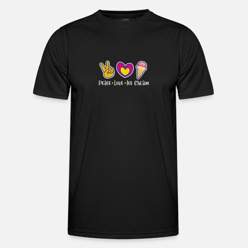 Eiscreme - Männer Funktions-T-Shirt - Schwarz